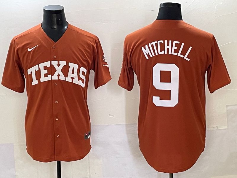 Men 2025 Texas Longhorns #9 Mitchell Brown Joint Name Nike NCAA Jersey style 1